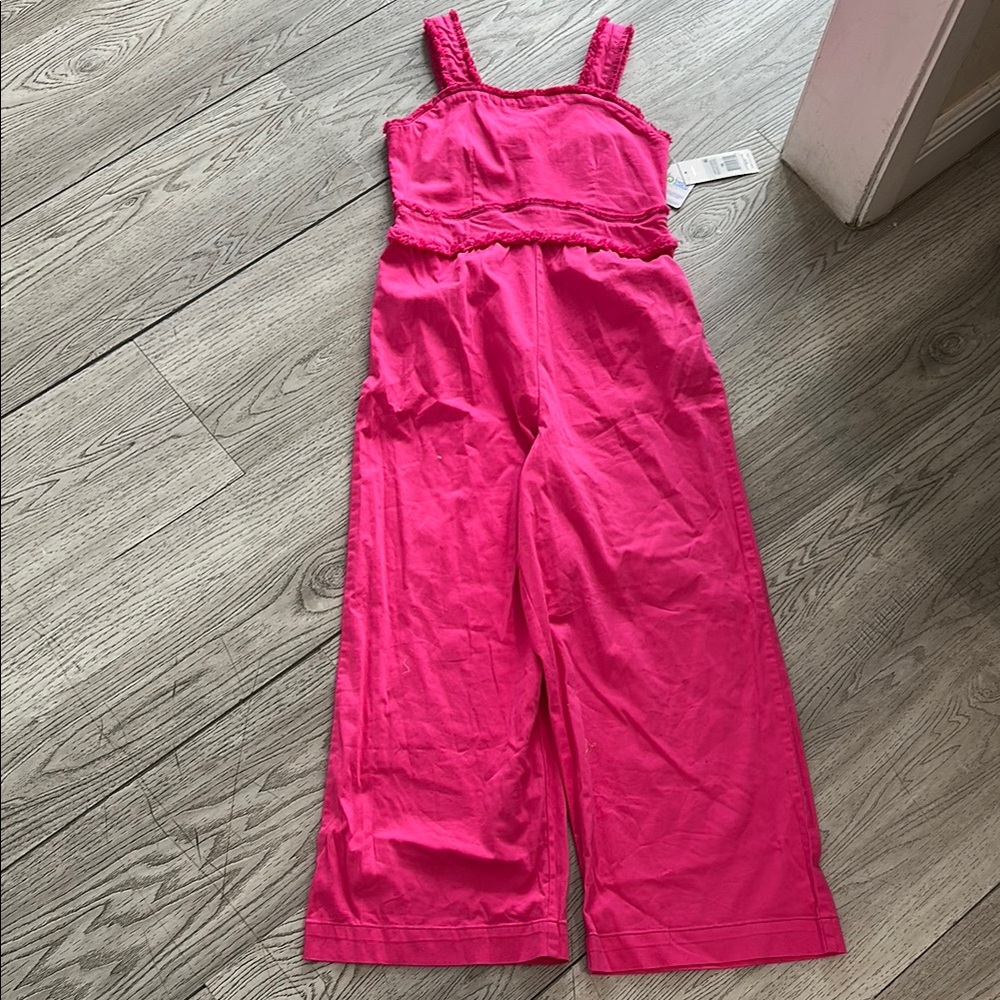 Habitual Hot Pink Girls' Wide-Leg Romper